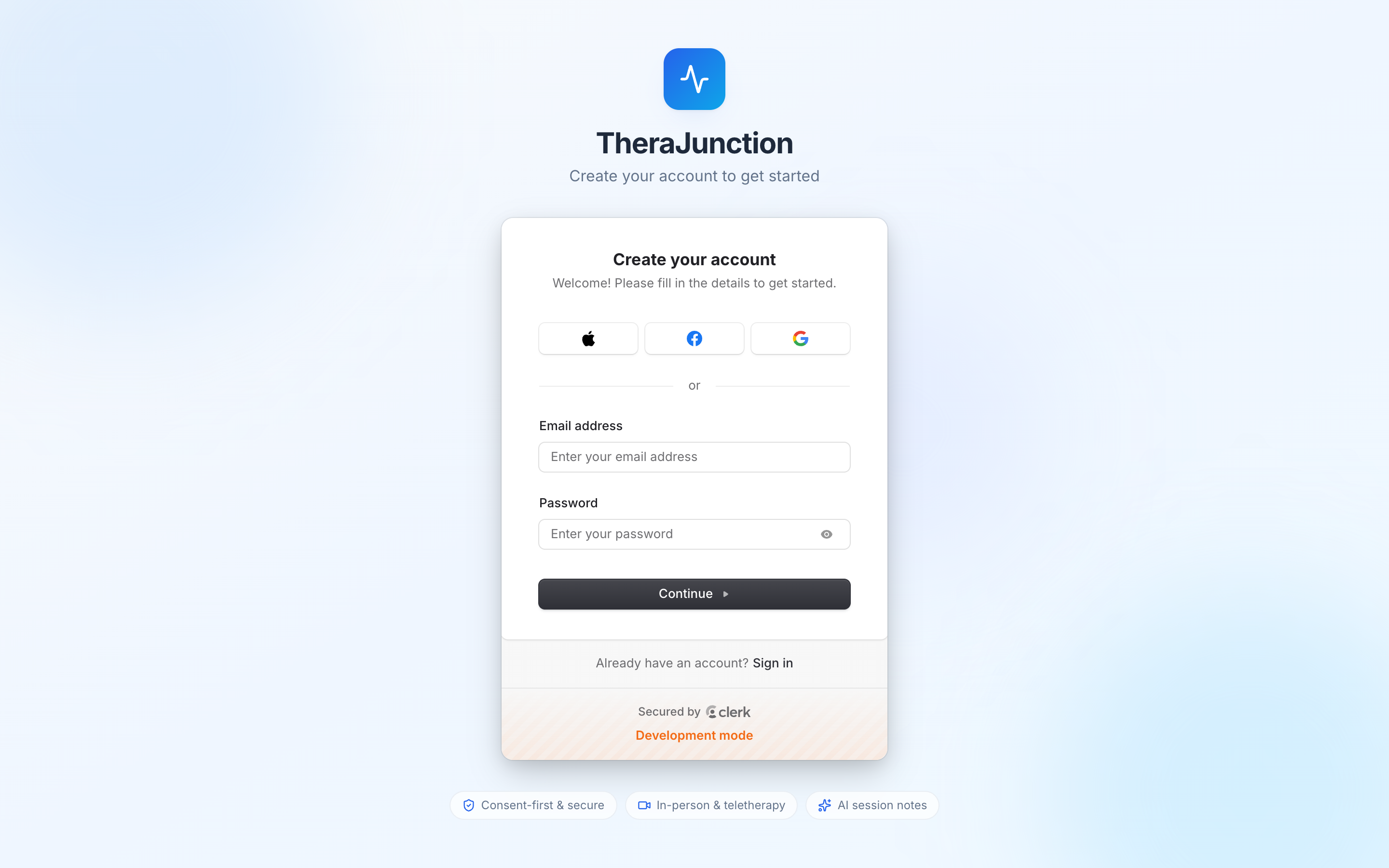 Create your account