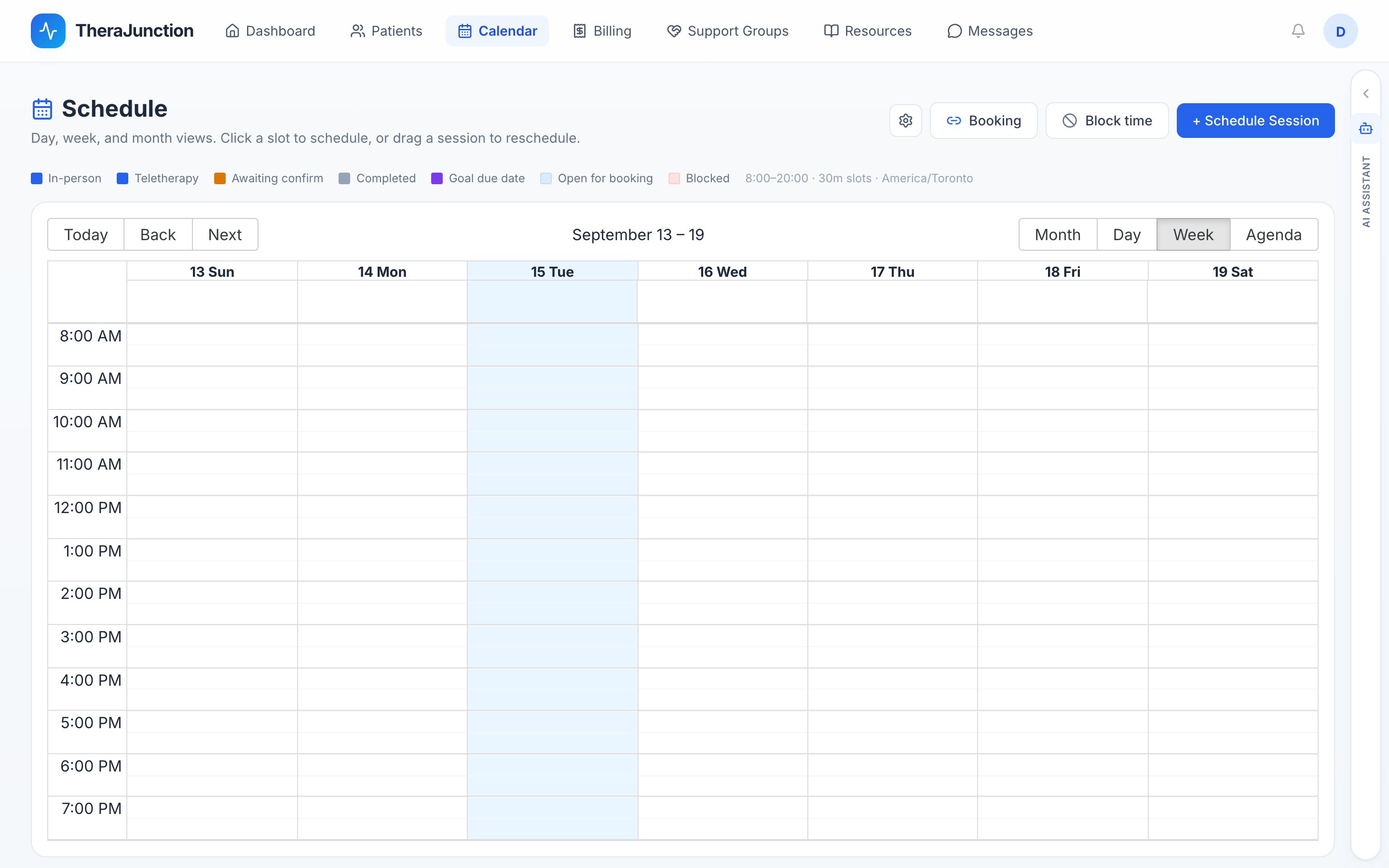 Schedule week view