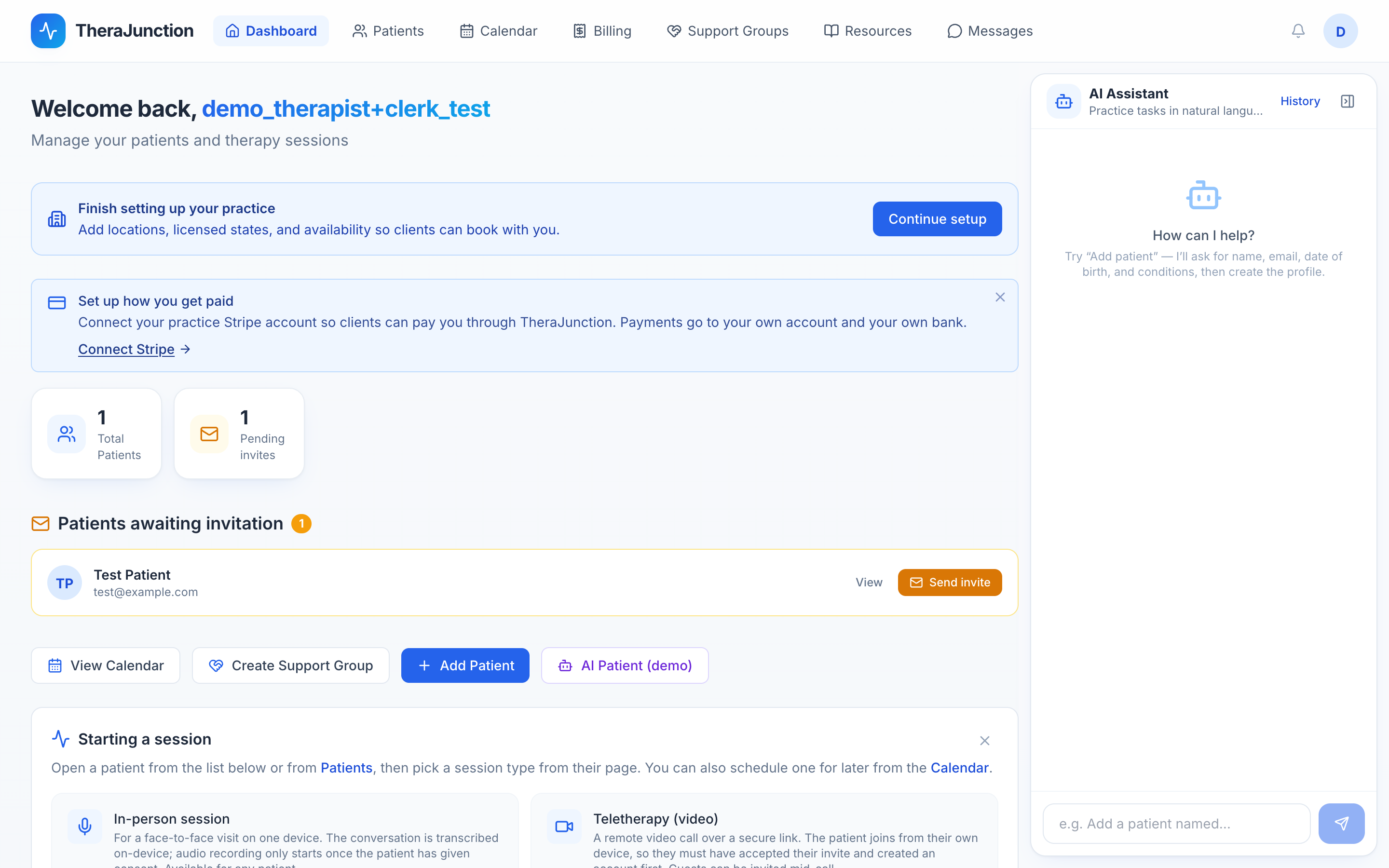 AI assistant open on the dashboard